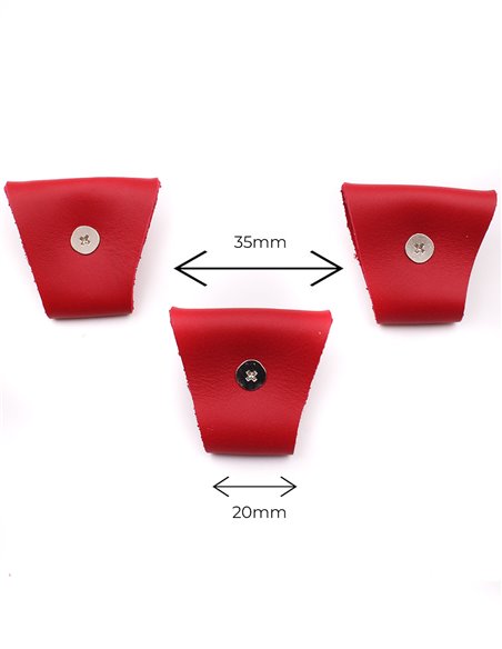 Juego 3 Terminales para tirantes Burdeos Plata