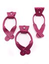 Juego 3 Terminales + Lazos de Cuero para Botones Morado Plata