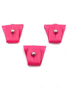 Juego 3 Terminales para tirantes Rosa Plata