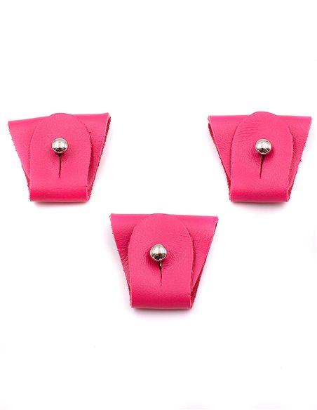 Juego 3 Terminales para tirantes Rosa Plata