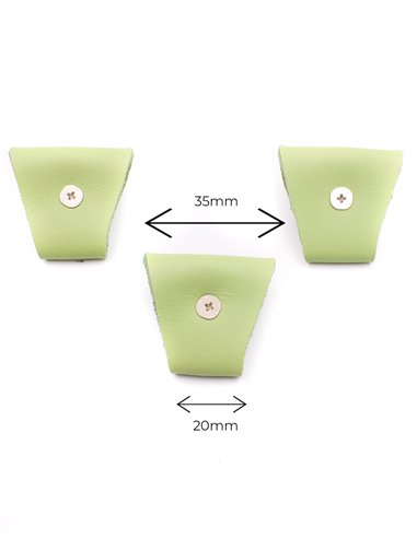 Juego 3 Terminales para tirantes Verde Plata