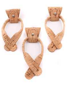 Juego 3 Terminales + Lazos de Corcho para Botones  Plata