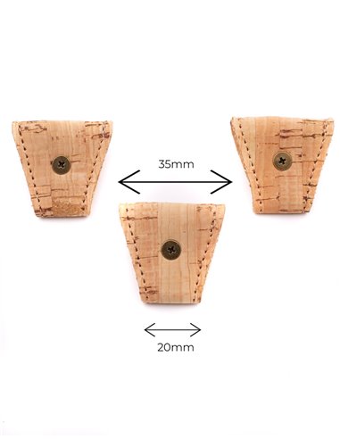 Juego 3 Terminales para tirantes de Corcho Bronce