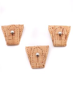 Juego 3 Terminales para tirantes de Corcho Plata