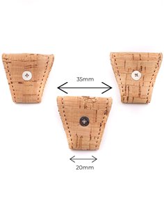 Juego 3 Terminales para tirantes de Corcho Plata 2