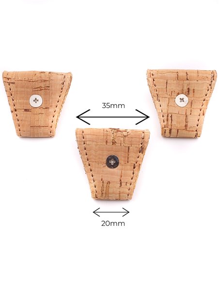 Juego 3 Terminales para tirantes de Corcho Plata