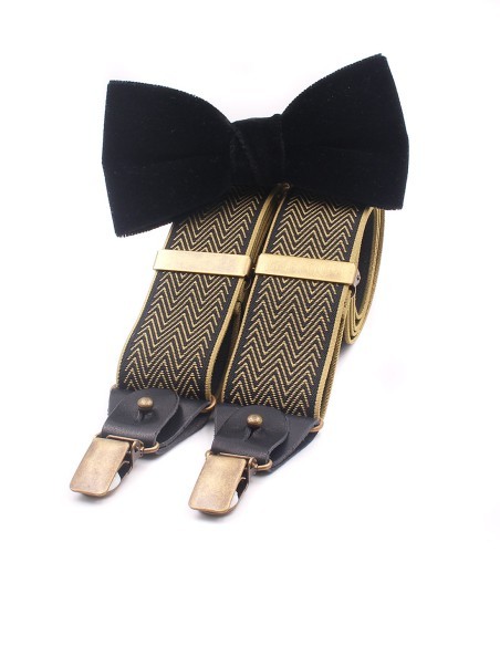 Conjunto Tirantes y Pajarita Yellow-Night negro