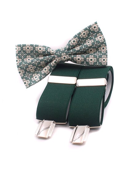 Conjunto Tirantes y Pajarita verde tremor Conjunto Tirantes y Pajarita verde tremor