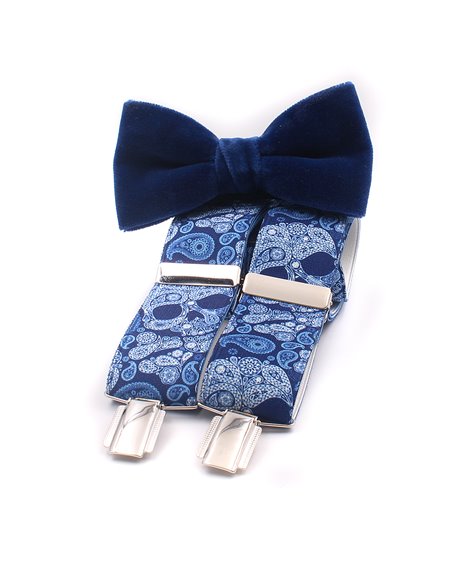 Conjunto Tirantes y Pajarita Calaveras Terciopelo Conjunto Tirantes y Pajarita Calaveras Terciopelo