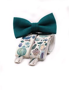 Conjunto Tirantes y Pajarita Lino Verde