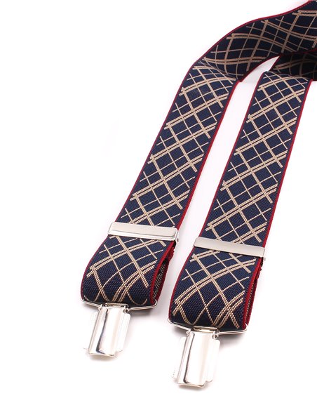 Conjunto Tirantes y Pajarita Lino rojo oscuro