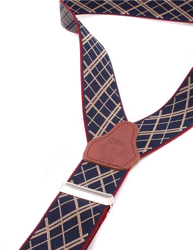 Conjunto Tirantes y Pajarita Lino rojo oscuro