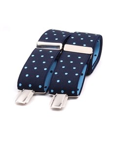 Tirantes Azul marino lunares celestes X/Y