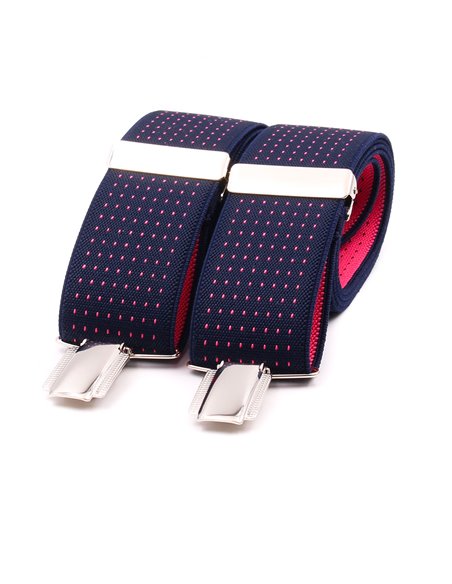 Tirantes Azul micro lunares fucsia X/Y