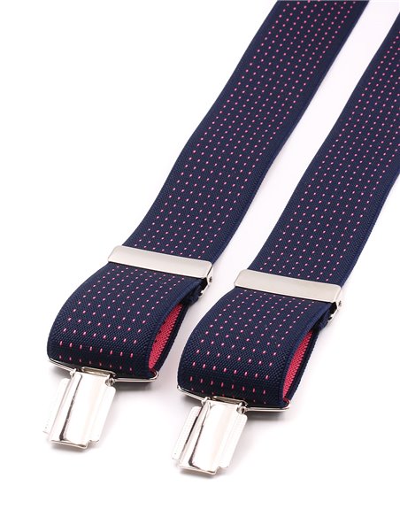 Tirantes Azul micro lunares fucsia X/Y