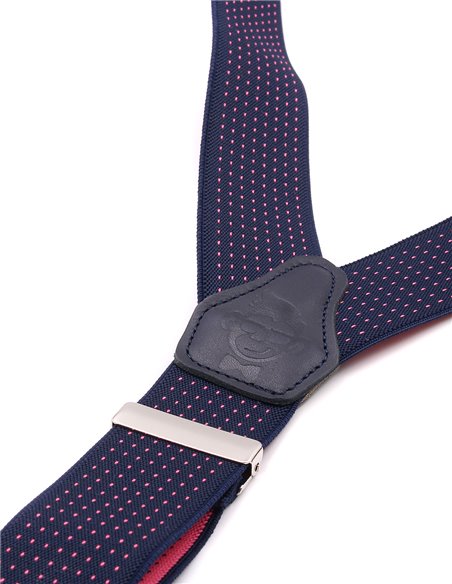 Tirantes Azul micro lunares fucsia X/Y