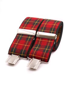 Tirantes cuadros Burdeos y verde Y