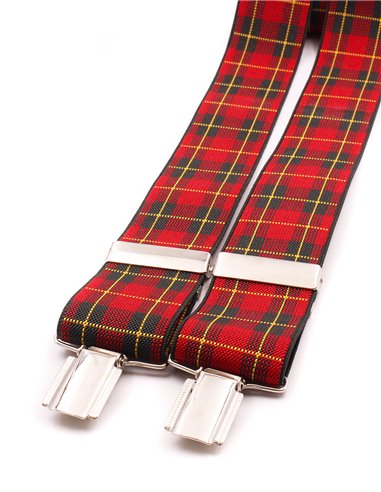 Tirantes cuadros Burdeos y verde Y