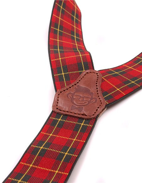 Tirantes cuadros Burdeos y verde Y