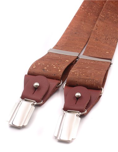 Conjunto Tirantes y Pajarita Corcho Marrón