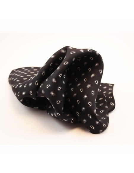 PAÑUELO SEDA CACHEMIR NEGRO PAÑUELO SEDA CACHEMIR NEGRO